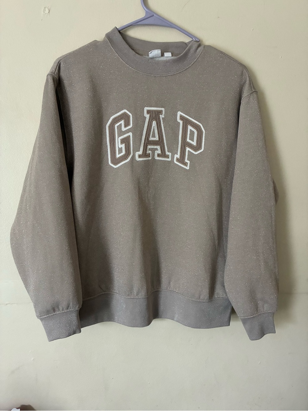 Gap Logo Metallic Sweatshirt Gray Small